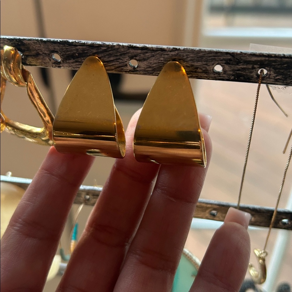 Elegant Gold Triangle Earrings